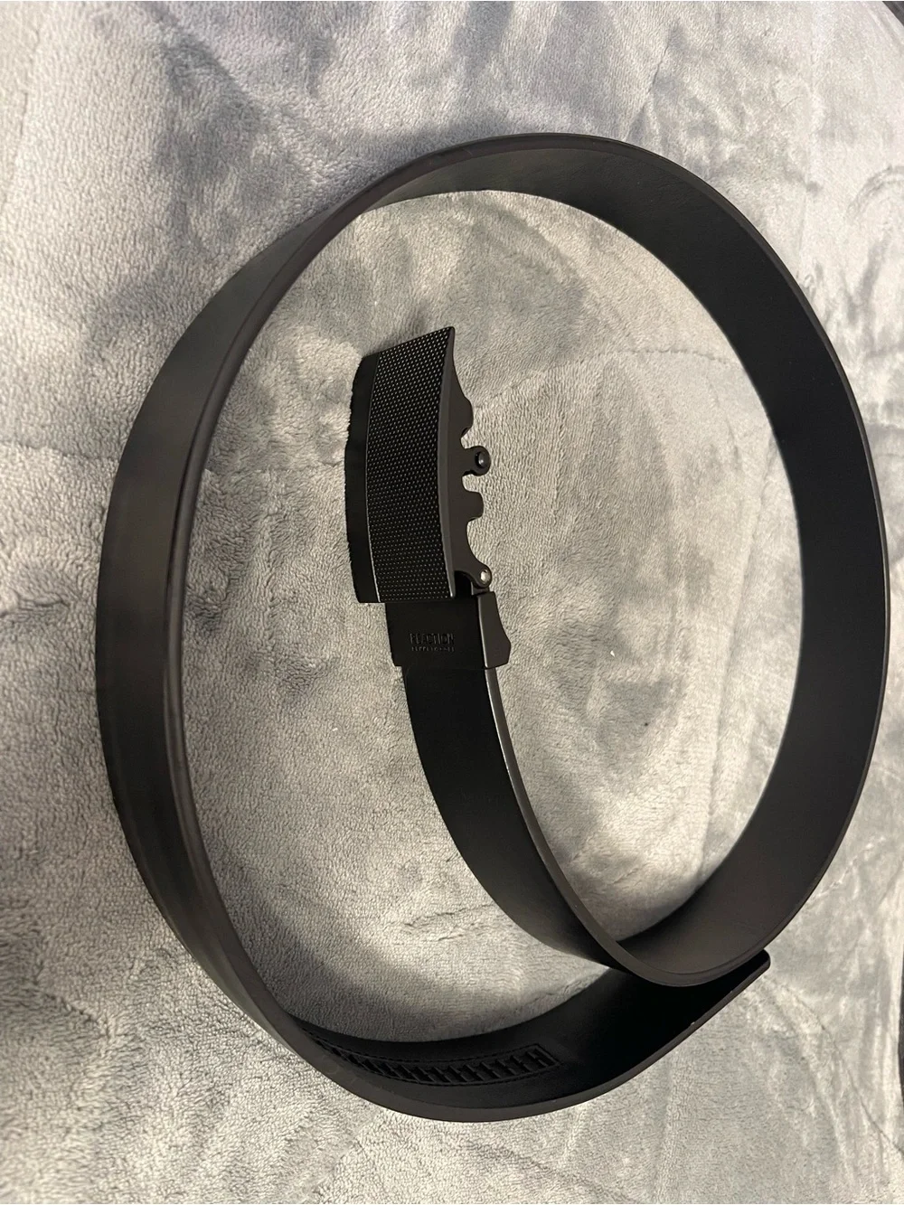 Men's Black Leather Buckle Belt - Classic Black